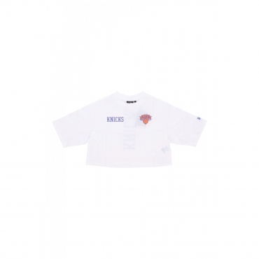 maglietta corta donna w nba team logo crop tee neykni WHITE/BLUE