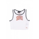 canotta corta donna w nba team wordmark crop tank top phosun WHITE/BLACK