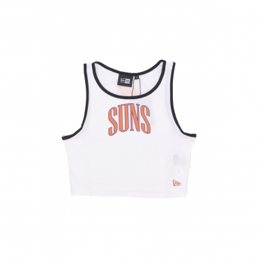 canotta corta donna w nba team wordmark crop tank top phosun WHITE/BLACK