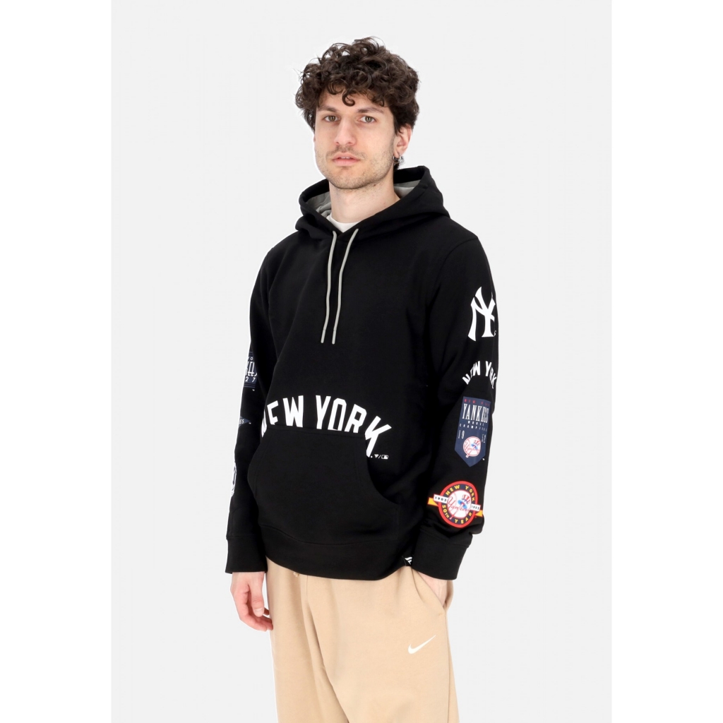 felpa cappuccio uomo mlb fundamental pullover hoodie neyyan BLACK/STONE GREY