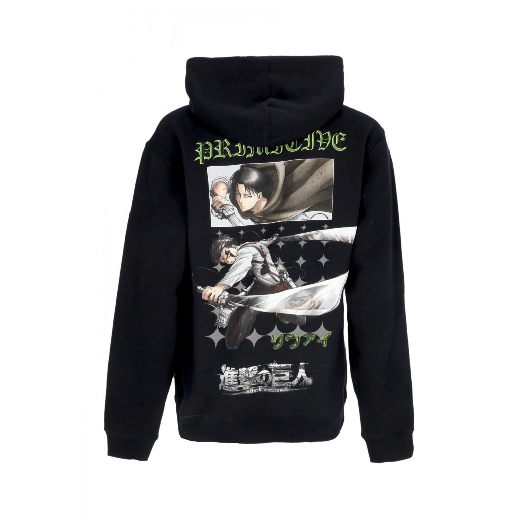 felpa cappuccio uomo scout hoodie x attack on titan BLACK