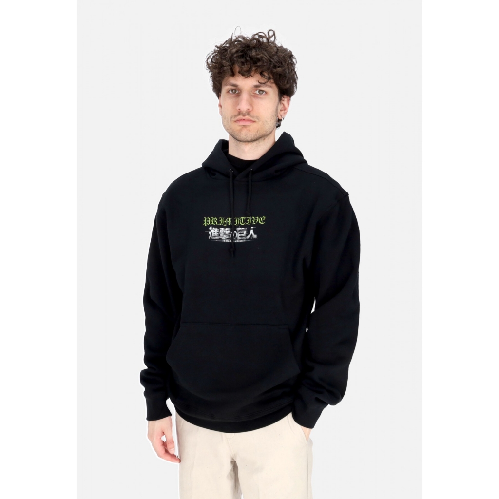 felpa cappuccio uomo scout hoodie x attack on titan BLACK