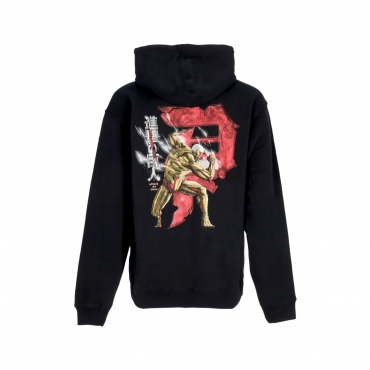 felpa cappuccio uomo armored dirty p hoodie x attack on titan BLACK