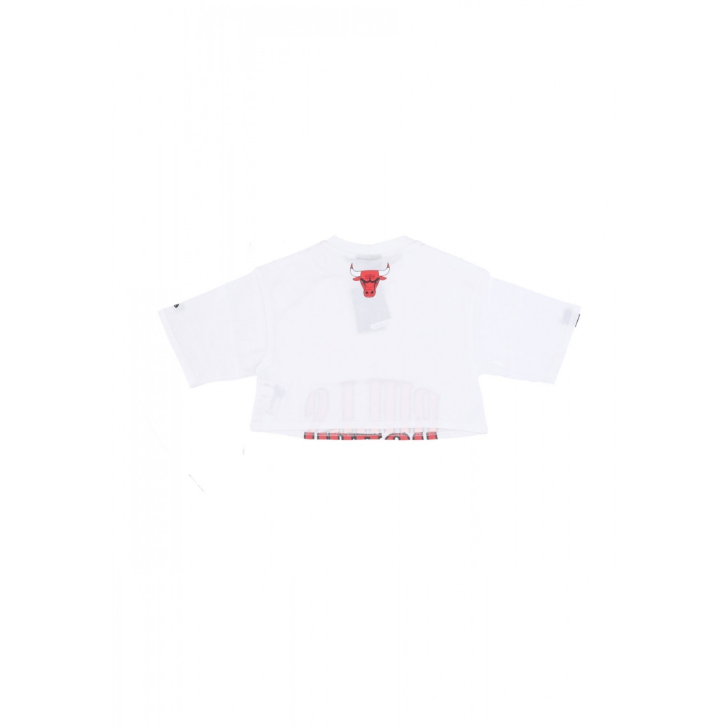 maglietta corta donna w nba team wordmark crop tee chibul WHITE/FRONT DOOR RED