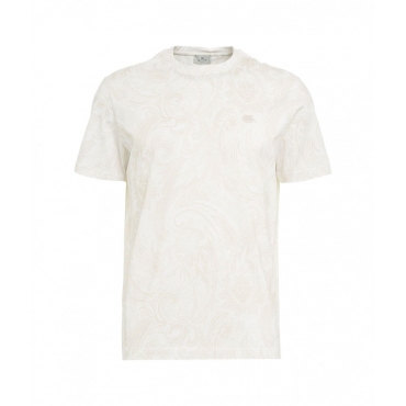 T-shirt in stampa paisley bianco