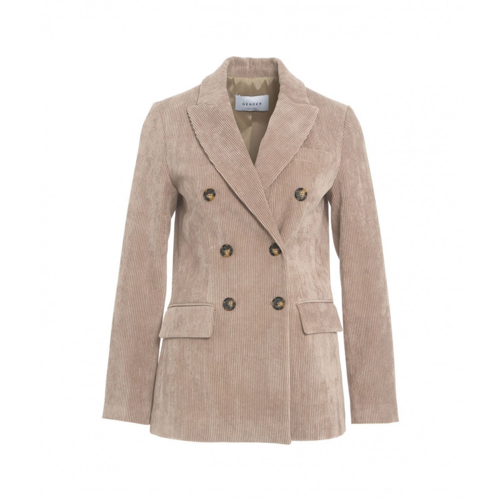 Blazer in velluto a coste beige