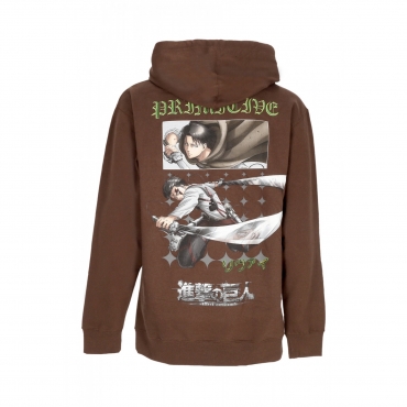 felpa cappuccio uomo scout hoodie x attack on titan BROWN