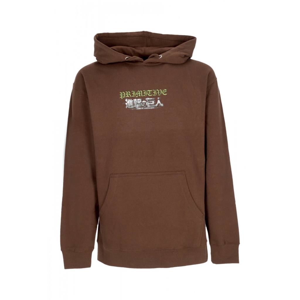 felpa cappuccio uomo scout hoodie x attack on titan BROWN