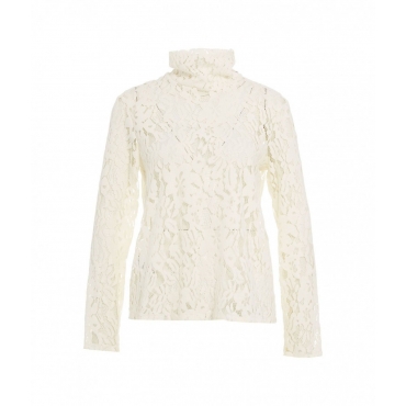 Top in pizzo crema