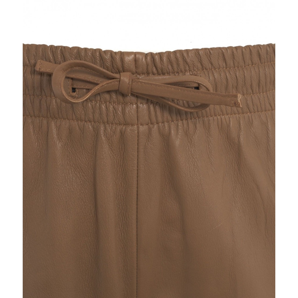 Pantalone in pelle Gift marrone chiaro