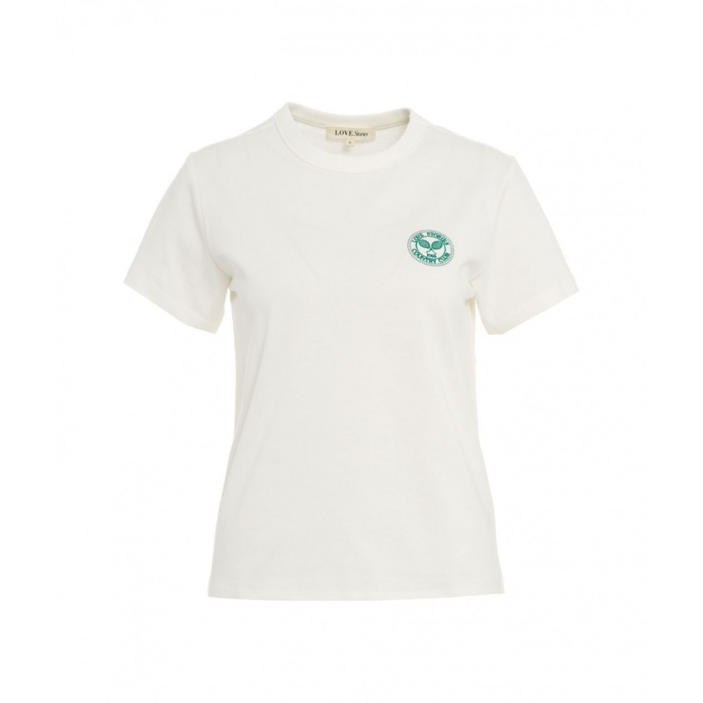 T-shirt con logo ricamato bianco