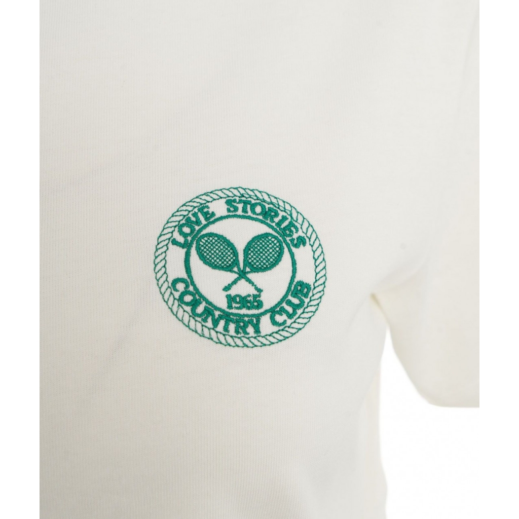 T-shirt con logo ricamato bianco