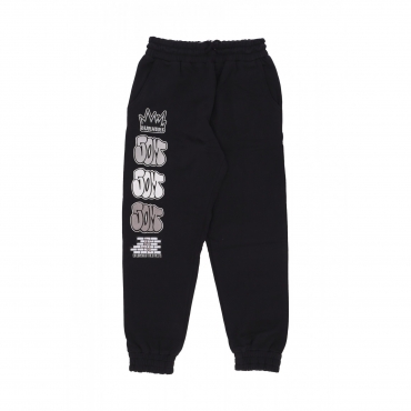 pantalone tuta leggero uomo graffiti patch joggers BLACK