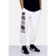 pantalone tuta leggero uomo graffiti patch joggers WHITE