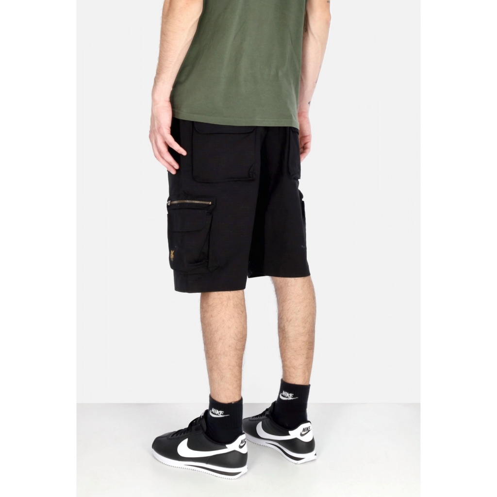 pantalone corto uomo cargo shorts BLACK