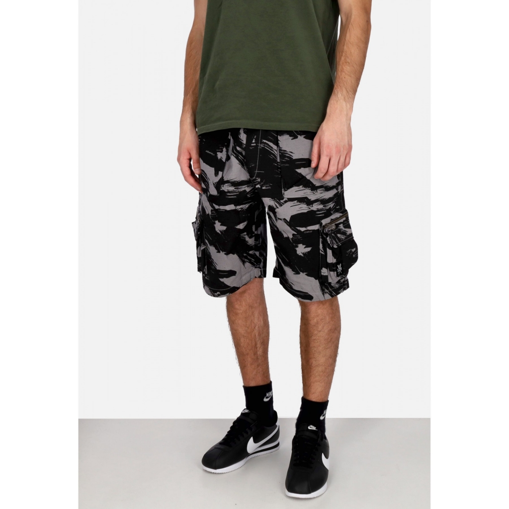 pantalone corto uomo cargo shorts BLACK/CAMO