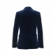 Blazer doppiopetto in velluto blu scuro