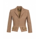 Blazer corto in crpe stretch Cammello