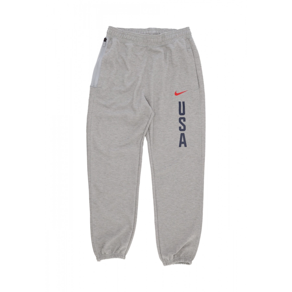 pantalone tuta leggero uomo practice fleece pant team usa DK GREY HEATHER/SPORT RED/SPORT RED