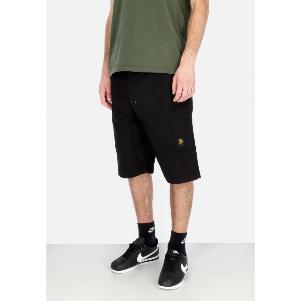 pantalone corto uomo hidden cargo shorts BLACK