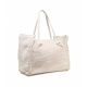 Shopper in tessuto teddy Marcella crema