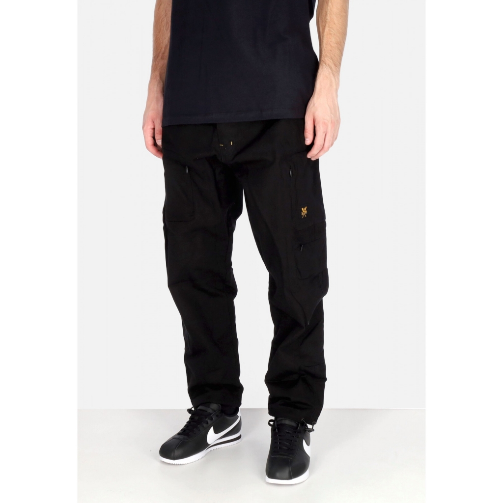 pantalone lungo uomo hidden cargo pants BLACK