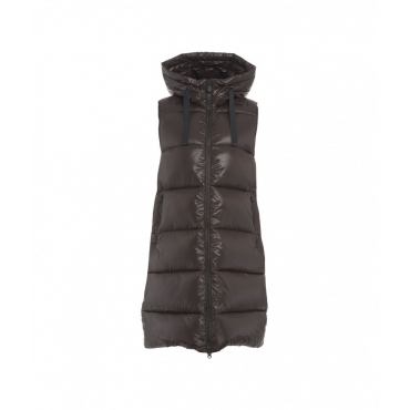 Gilet trapuntato in piuma doca marrone