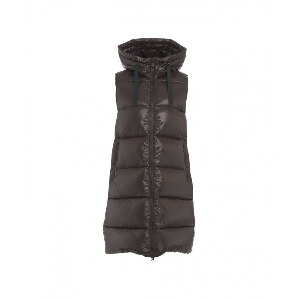 Gilet trapuntato in piuma doca marrone