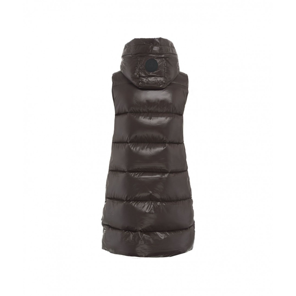 Gilet trapuntato in piuma doca marrone