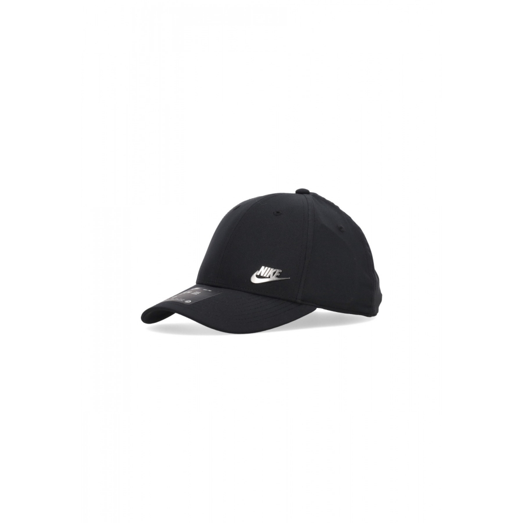 cappellino visiera curva uomo dri-fit club structured metal logo cap BLACK/METALLIC SILVER