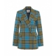 Blazer in tartan blu