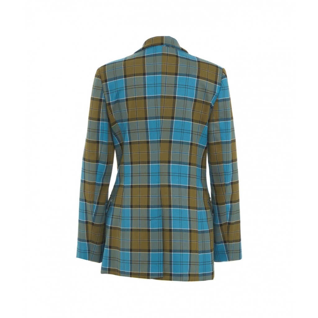 Blazer in tartan blu