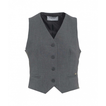 Gilet monopetto grigio