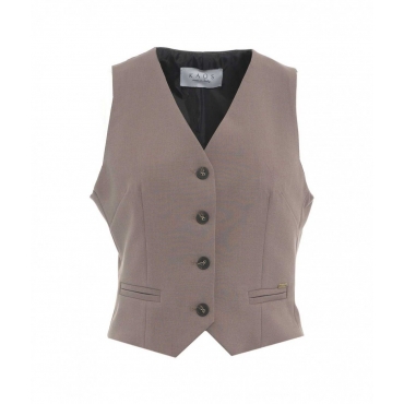 Gilet monopetto marrone chiaro