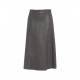 Gonna midi in ecopelle marrone scuro