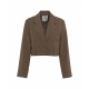 Blazer monopetto cropped marrone