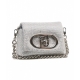 Borsa mini La Puffy con strass argento