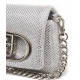 Borsa mini La Puffy con strass argento