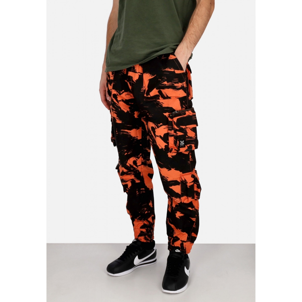 pantalone lungo uomo cargo joggers ORANGE/CAMO