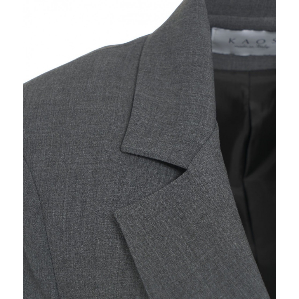 Blazer monopetto con cintura in vita grigio