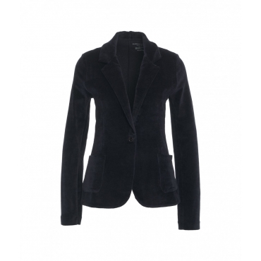 Blazer in velluto blu scuro