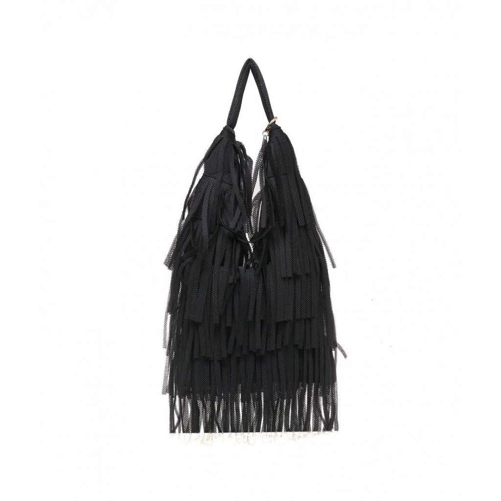 Shopper con frange Agnese Large nero