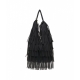 Shopper con frange Agnese Large nero