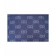 Stola con logo jacquard blu