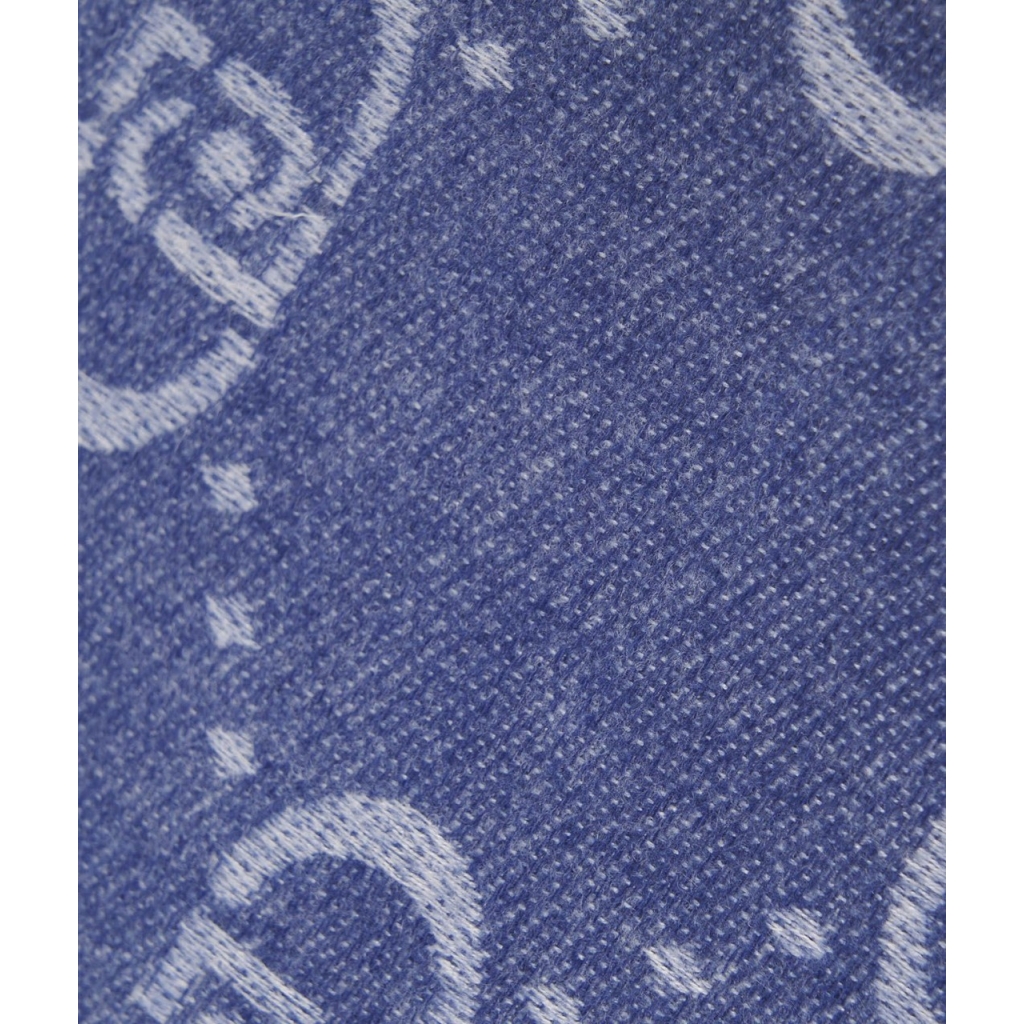 Stola con logo jacquard blu