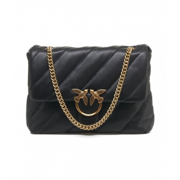 Borsa a tracolla Love Puff Big in nappa nero