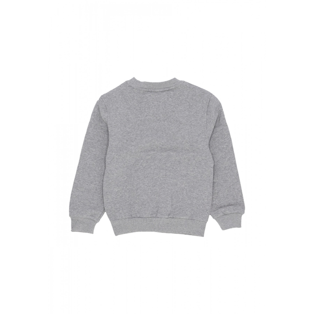 felpa girocollo ragazzo sportswear fleece crewneck DK GREY HEATHER/WHITE