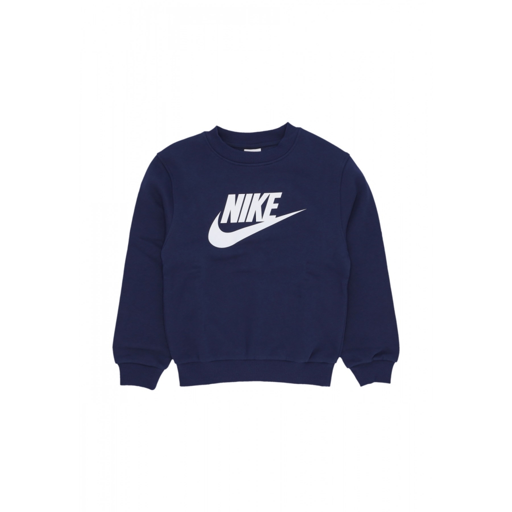 felpa girocollo ragazzo sportswear club fleece crewneck MIDNIGHT NAVY/WHITE