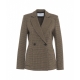 Blazer doppiopetto in pied-de-poule marrone