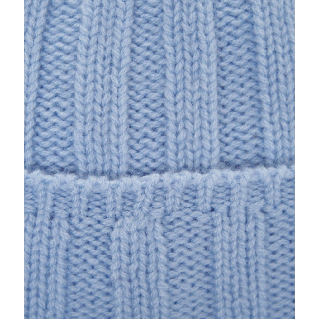 Cappello in maglia di cachemire azzurro